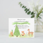 Carte Postale Aquarelle Bois Animaux Fête d'anniversaire virtuel (Debout devant)