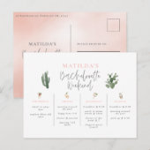 Carte Postale Aquarelle boissons bachelorette week-end itinérair (Devant / Derrière)