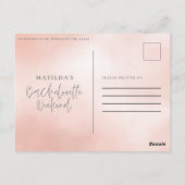 Carte Postale Aquarelle boissons bachelorette week-end itinérair (Dos)