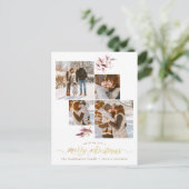 Carte Postale Aquarelle botanique et Joyeux Noël or Photo (Debout devant)