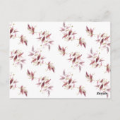 Carte Postale Aquarelle botanique et Joyeux Noël or Photo (Dos)