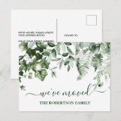 Carte Postale Aquarelle Botanique Verdure Changement D'Adresse (Devant / Derrière)