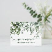 Carte Postale Aquarelle Botanique Verdure Changement D'Adresse (Debout devant)