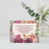 Carte Postale Aquarelle Bourgogne Floral Bible chrétienne Verse (Debout devant)