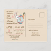 Carte Postale Aquarelle Brunch de Pâques et Invitation à la chas (Dos)