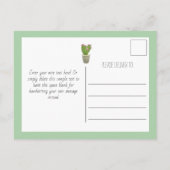 Carte Postale Aquarelle Cactus Jolies Plantes en Pot Note (Dos)