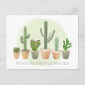 Carte Postale Aquarelle Cactus Jolies Plantes en Pot Note (Devant)