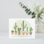 Carte Postale Aquarelle Cactus Jolies Plantes en Pot Note (Debout devant)