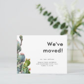 Carte Postale Aquarelle Cactus Nous avons bougé (Debout devant)