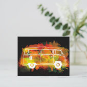Carte Postale Aquarelle Camper Van Noir (Debout devant)