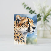 Carte Postale Aquarelle captivante de Cheetah (Debout devant)
