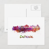 Carte Postale Aquarelle Catane (Devant / Derrière)