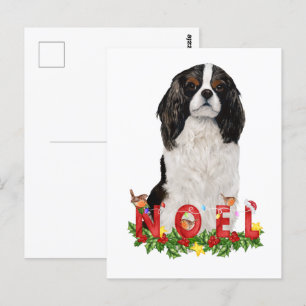 Carte Postale Aquarelle Cavalier King Charles Noel Noël