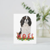 Carte Postale Aquarelle Cavalier King Charles Noel Noël (Debout devant)