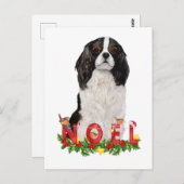 Carte Postale Aquarelle Cavalier King Charles Noel Noël (Devant / Derrière)