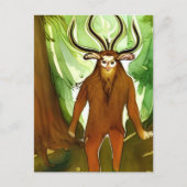 Carte postale aquarelle Cernunnos (Devant)