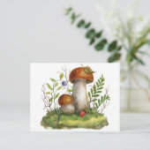 Carte Postale Aquarelle Champignons de la forêt sauvage et baies (Debout devant)