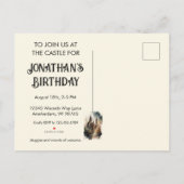 Carte Postale Aquarelle Château Artwork Anniversaire Invitation (Dos)