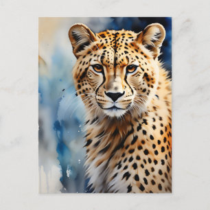 Carte Postale Aquarelle Cheetah Afrique