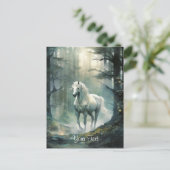 Carte Postale Aquarelle Cheval en Forêt Personnalisé (Debout devant)