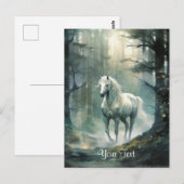 Carte Postale Aquarelle Cheval en Forêt Personnalisé (Devant / Derrière)