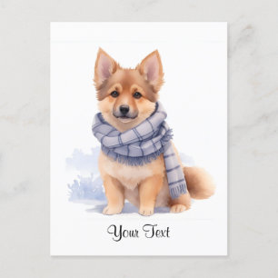 Carte Postale Aquarelle Chien Personnalisé Jeune Berger Allemand
