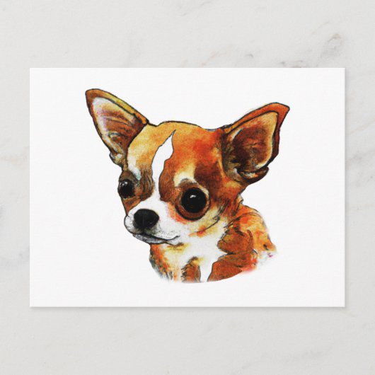 Carte Postale Aquarelle Chihuahua (Devant)
