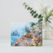 Carte Postale Aquarelle Cinque Terre Italie (Debout devant)