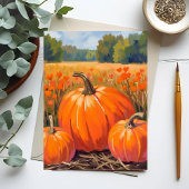 Carte Postale Aquarelle citrouille Patch Fall Foliage