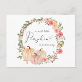 Carte Postale Aquarelle citrouille rose Floral Bébé (Devant)