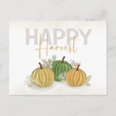 Carte Postale Aquarelle Citrouille simple Gourd Happy Harvest (Devant)