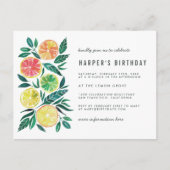 Carte Postale Aquarelle Citrus Moderne Anniversaire Invitation (Devant)