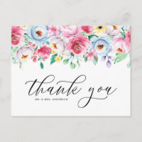 Aquarelle claire Pastel Floral Garland Merci