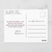 Carte Postale Aquarelle classique Moose Joyeux Noël Nouvel An (Dos)