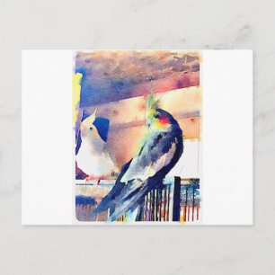 Carte Postale Aquarelle Cockatiel