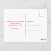 Carte Postale Aquarelle Coeurs et fleurs Saint-Valentin (Dos)