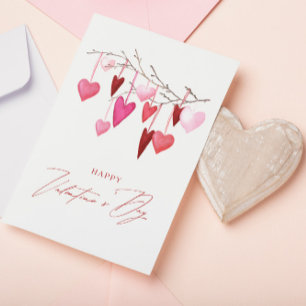 Carte Postale Aquarelle Coeurs Saint-Valentin
