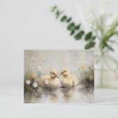 Carte Postale Aquarelle Colliers Dandelion Fleurs (Debout devant)