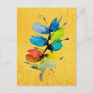 Carte Postale Aquarelle colorée lâche abstraite florale