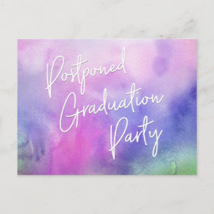 Carte Postale Aquarelle colorée Reportée de la fête de graduatio