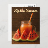 Carte Postale Aquarelle Conception de fruits - Modèle arrière bl (Devant / Derrière)