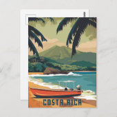 Carte Postale Aquarelle Costa Rica (Devant / Derrière)