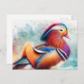 Carte Postale Aquarelle couleur mandarin (Devant / Derrière)