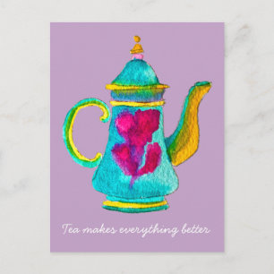 Carte Postale Aquarelle couleur turque teapot