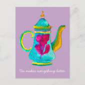 Carte Postale Aquarelle couleur turque teapot (Devant)