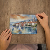 Carte postale Aquarelle Croatie Fractionnée