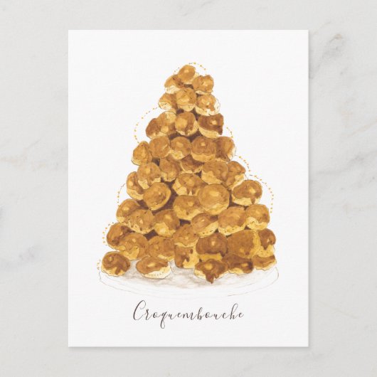 Carte Postale Aquarelle Croquembouche (Devant)