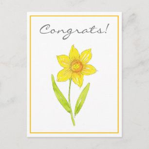 Carte Postale Aquarelle Daffodique 2