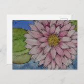 Carte Postale Aquarelle Dahlia (Devant / Derrière)