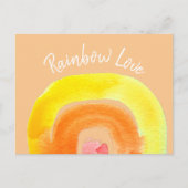 Carte Postale Aquarelle d'amour arc-en-ciel orange (Devant)